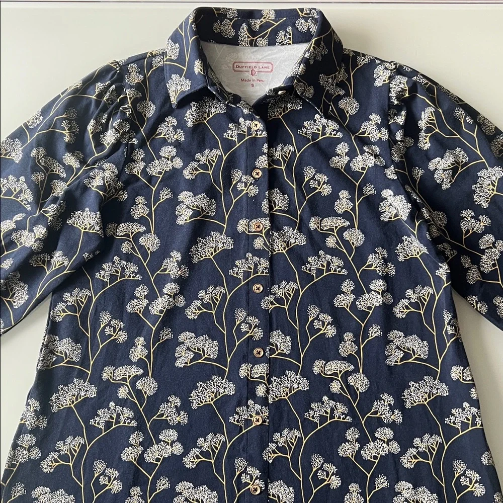 DUFFIELD LANE  ASHLYNN DRESS IN NAVY GROVE Sz S - Picture 7 of 15